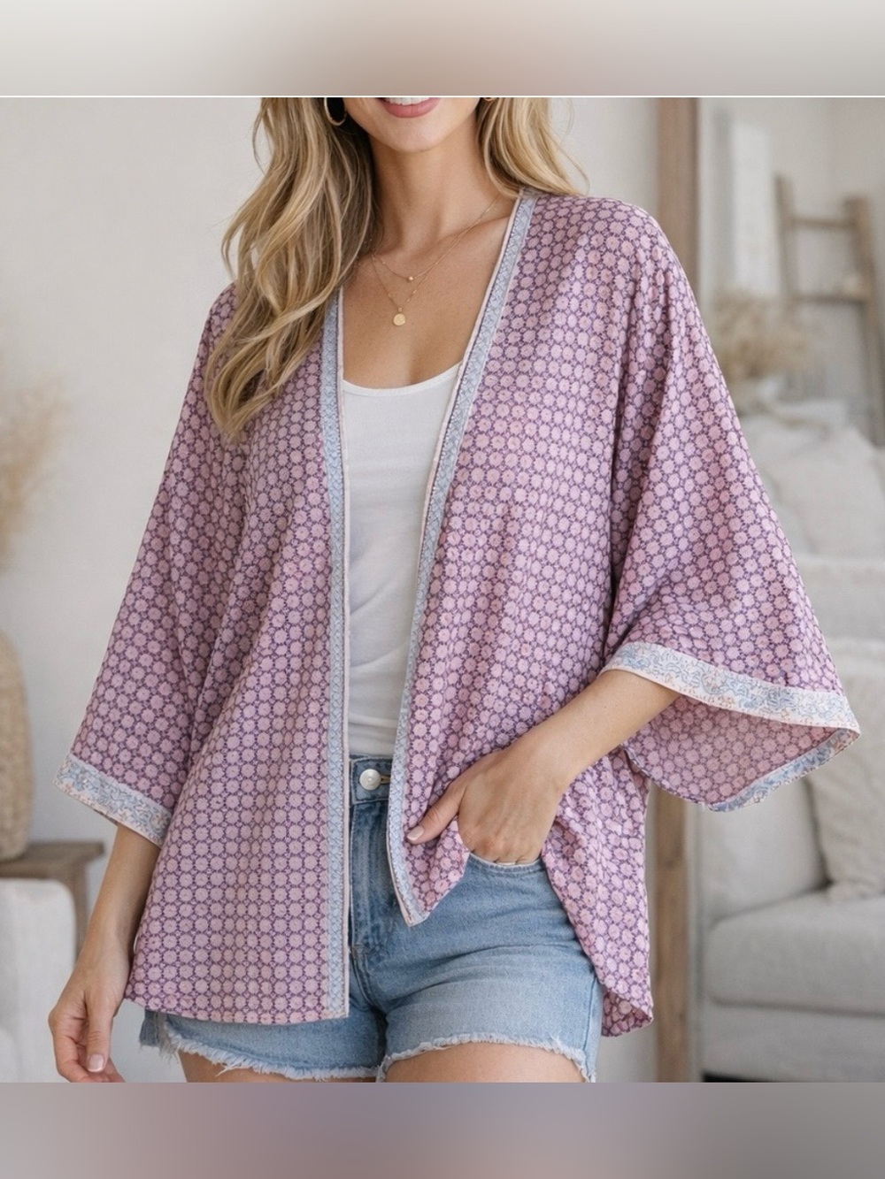 Sim & Sam kimono cardigan floral boho
